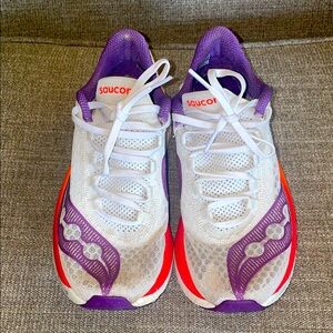 Saucony White and Purple Athletic Shoes